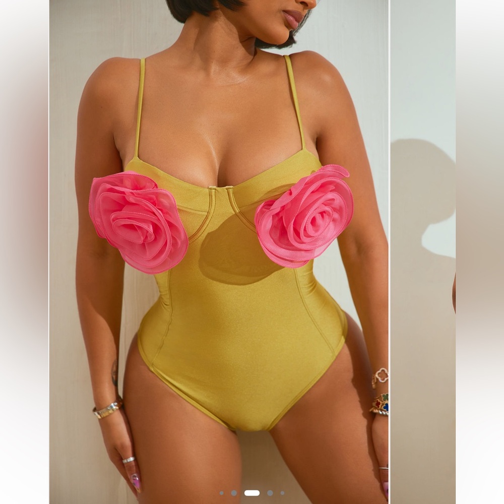 Flower One Piece Swimsuit - Picture 7 of 9